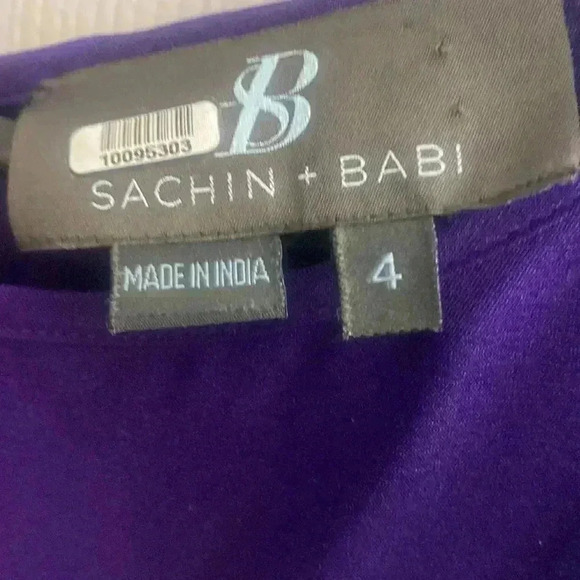 Sachin + Babi Purple and Gold Cocktail Dress - Picture 4 of 7